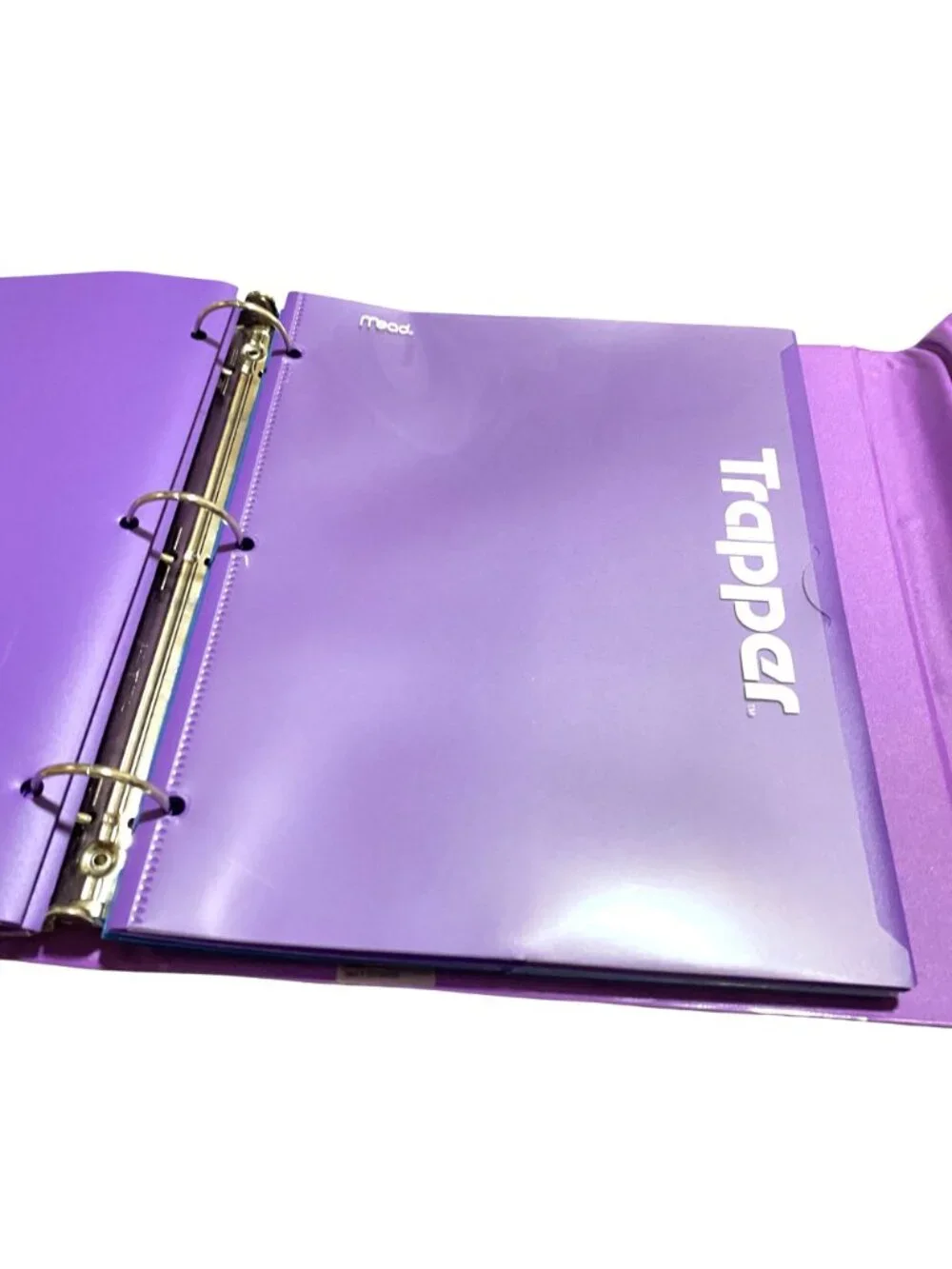 Mead Trapper Keeper Purple Binder Organizer Portfolio with Folders Retro School
